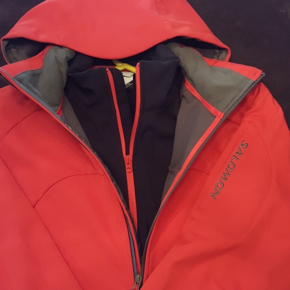 salomon red ski jacket